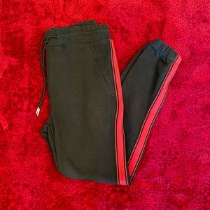 Pacsun Black Sweatpants with Red & Black Stripes